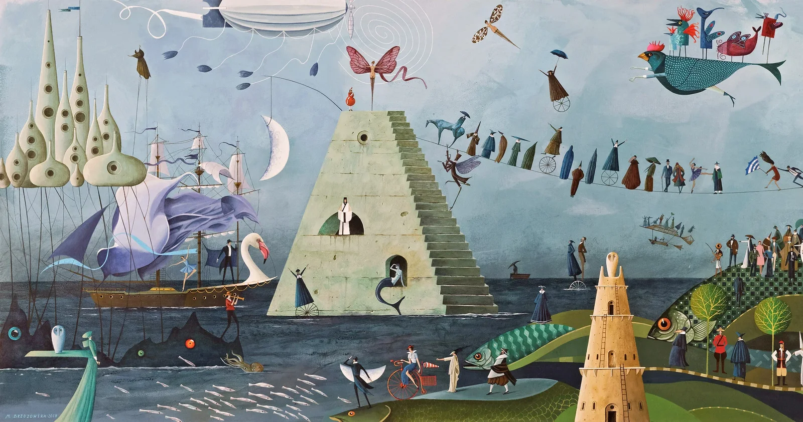 Baltissima’s painted panorama: characters, ships and sea — illustration from the current brand website